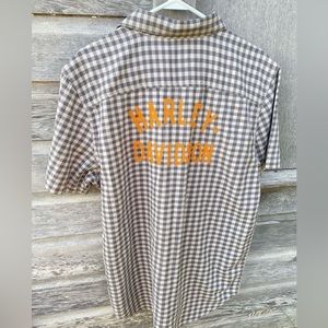 Men’s Embroidered Plaid Harley Davidson Button-down shirt size M